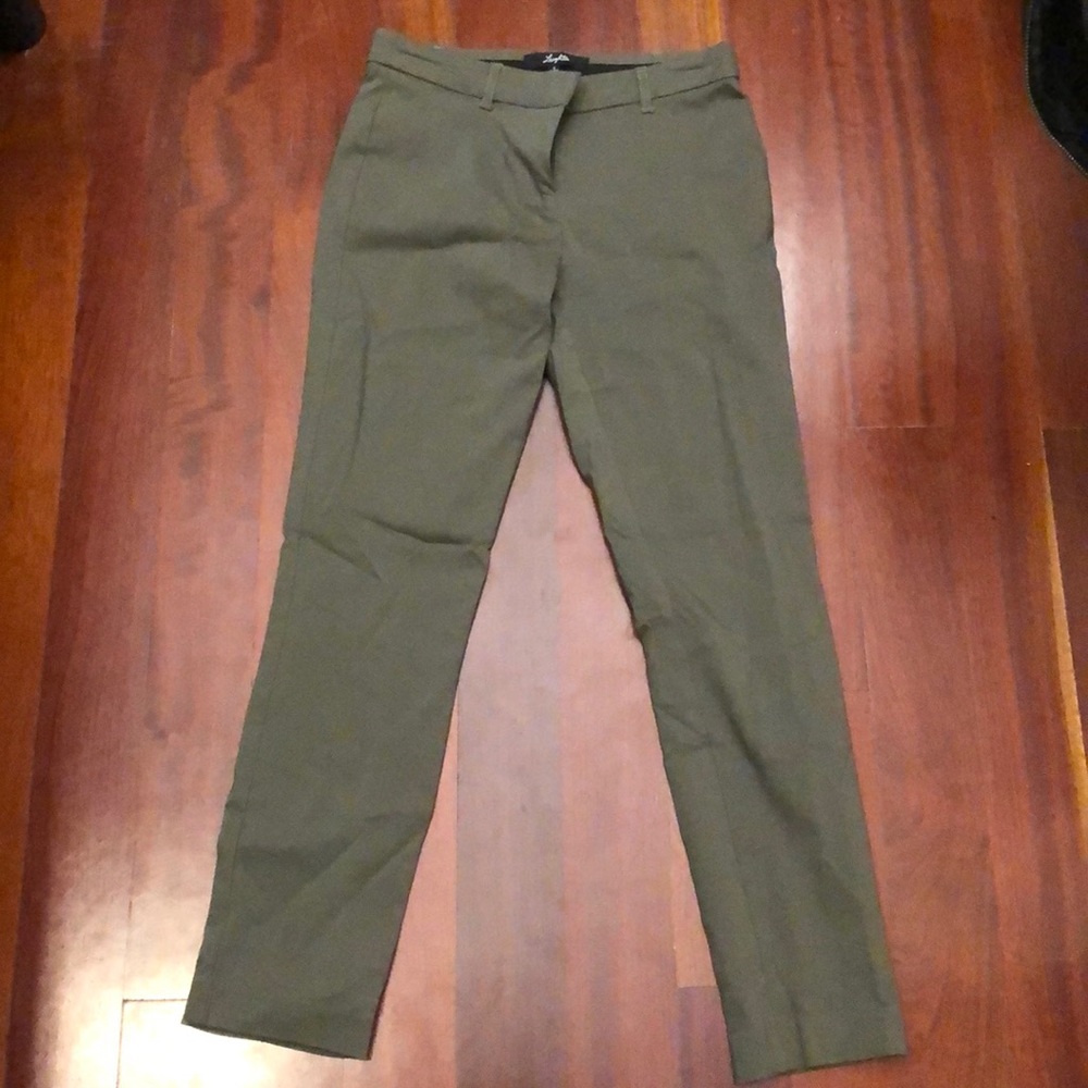 Green Tapered Leg Dress Pants
